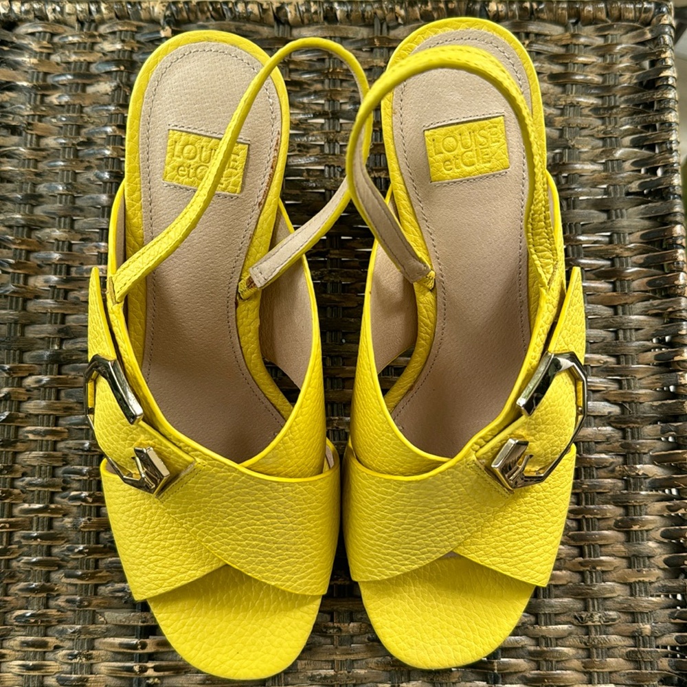 New Bright Yellow Slingback Heels by Louise et Cie